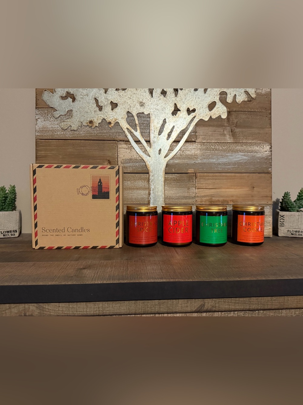 4 Pack 7 oz Soy Scented Candles for Home
